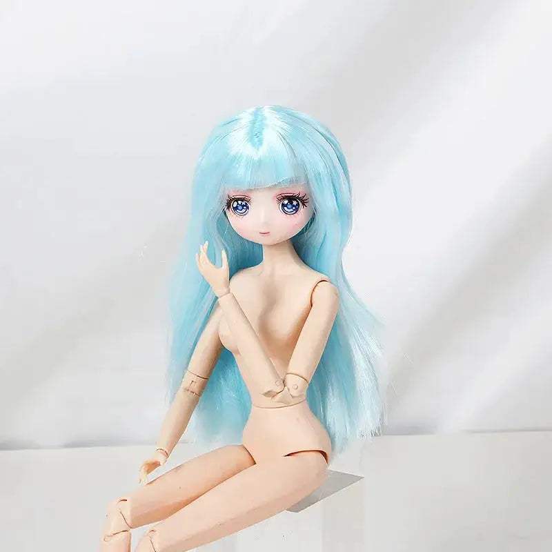 BJD Doll With Three Dimensional Eyes Long Hair 12 Inch - ToylandEU
