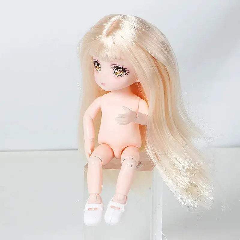 BJD Doll With Three Dimensional Eyes Long Hair 12 Inch - ToylandEU