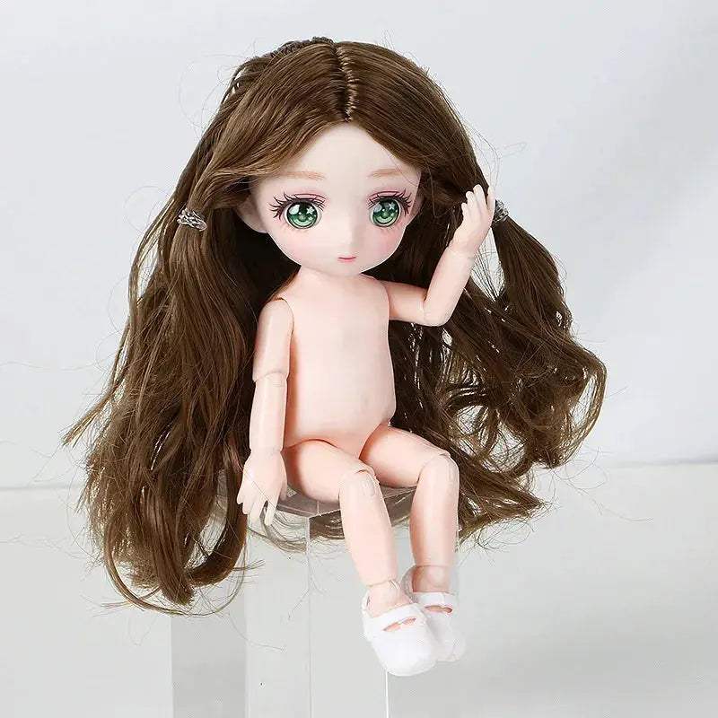 BJD Doll With Three Dimensional Eyes Long Hair 12 Inch - ToylandEU