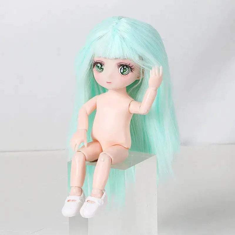 BJD Doll With Three Dimensional Eyes Long Hair 12 Inch - ToylandEU