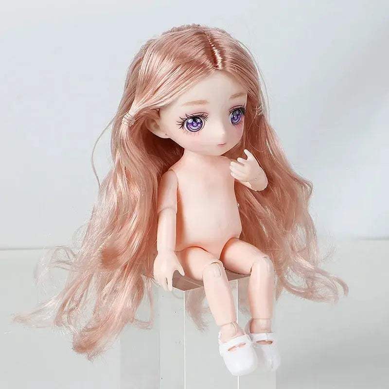 BJD Doll With Three Dimensional Eyes Long Hair 12 Inch - ToylandEU