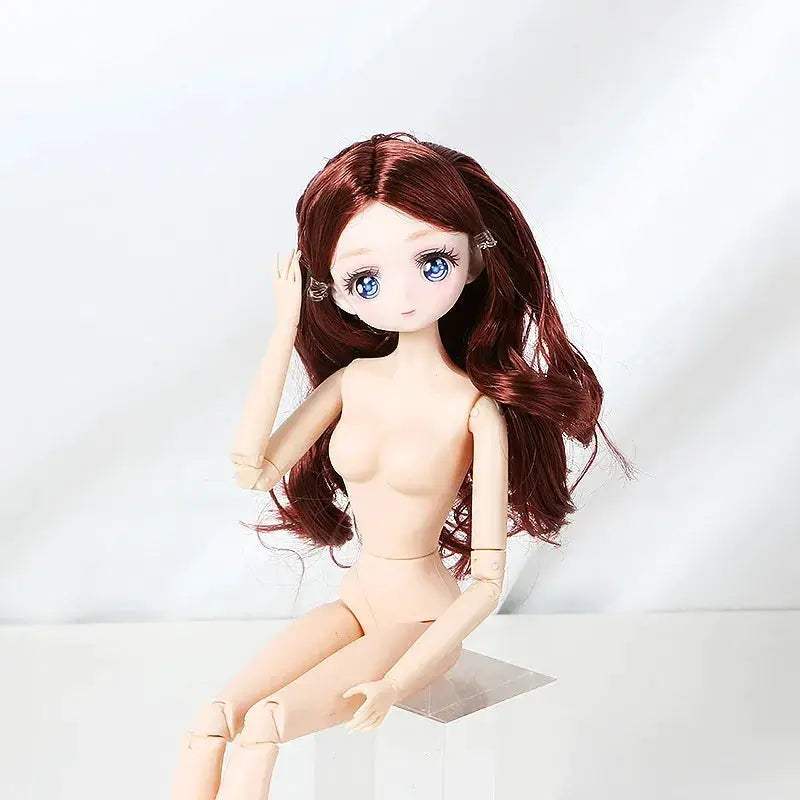 BJD Doll With Three Dimensional Eyes Long Hair 12 Inch - ToylandEU