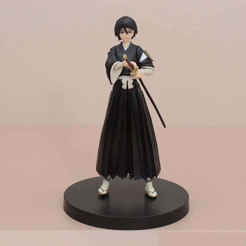  BLEACH Kuchiki Rukia Byakuya Yamamoto Genryuusai Shigekuni PVC Action Figure, Anime Figurines Standing Position Statues 16 CM 