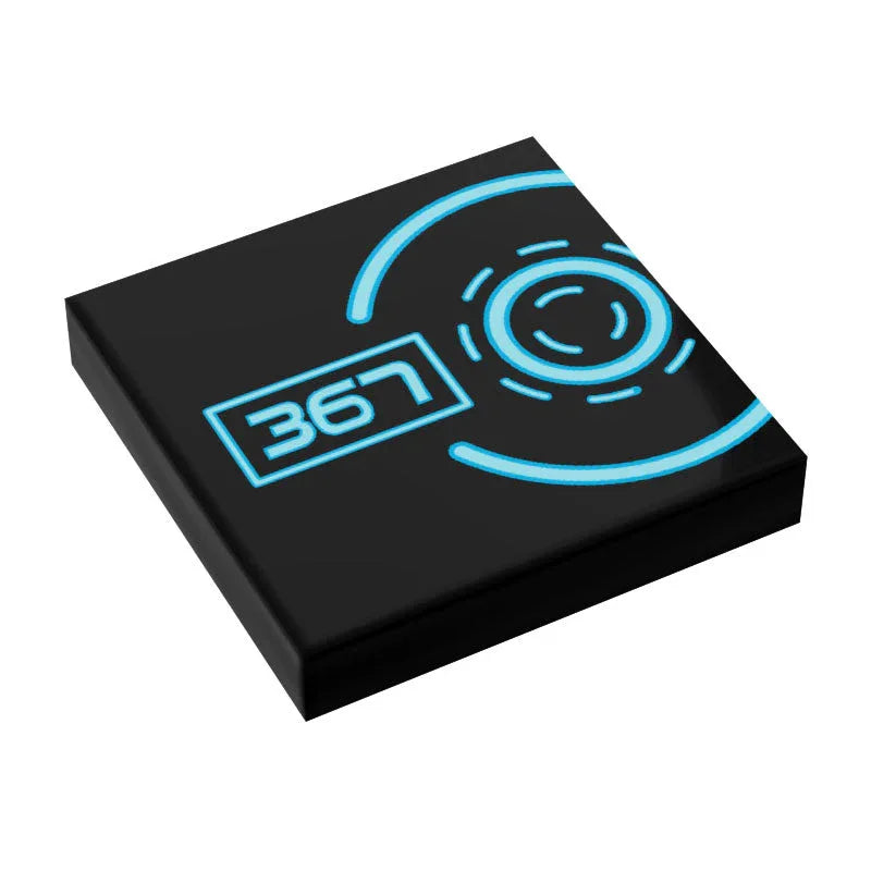 Custom LEGO 2x2 Tile With Lightcyle Grid For Space - ToylandEU