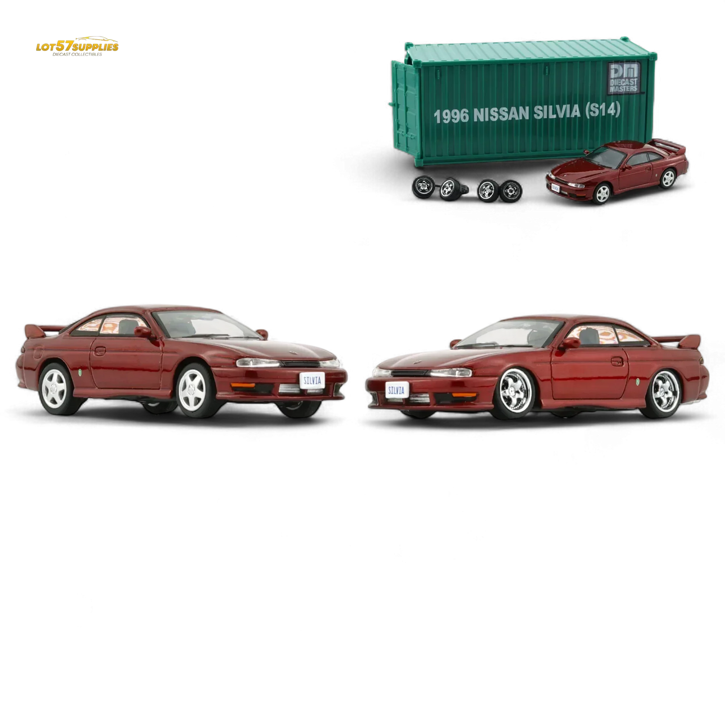 BM Creations Nissan Silvia S14 RED - RHD 1:64 - ToylandEU