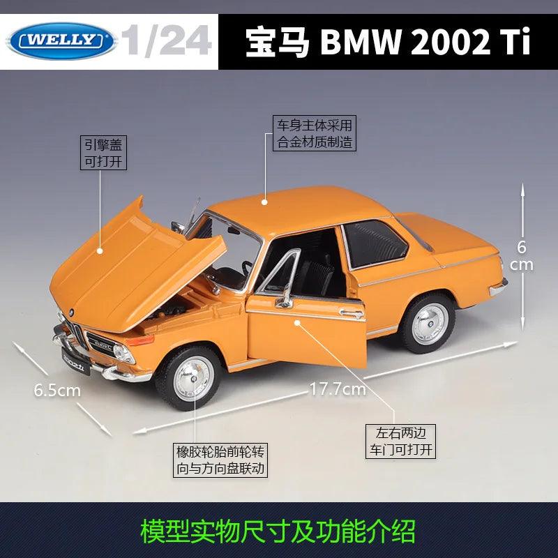 BMW 2002 Ti Diecast | 1:24 Scale Alloy | Toylandeu™ 