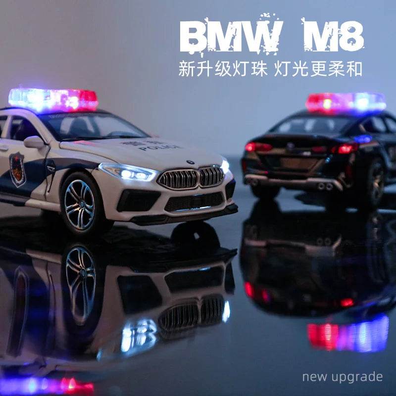 BMW 8 Series M8 Police Car 1:32 Model with Lights, Sound & Pull Back - ToylandEU