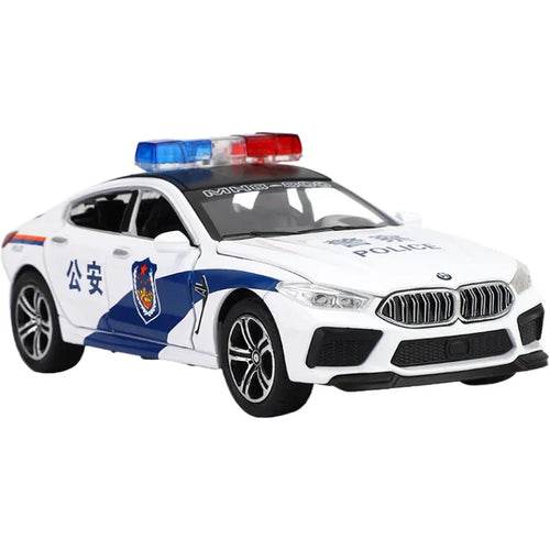 BMW 8 Series M8 Police Car 1:32 Model with Lights, Sound & Pull Back - ToylandEU