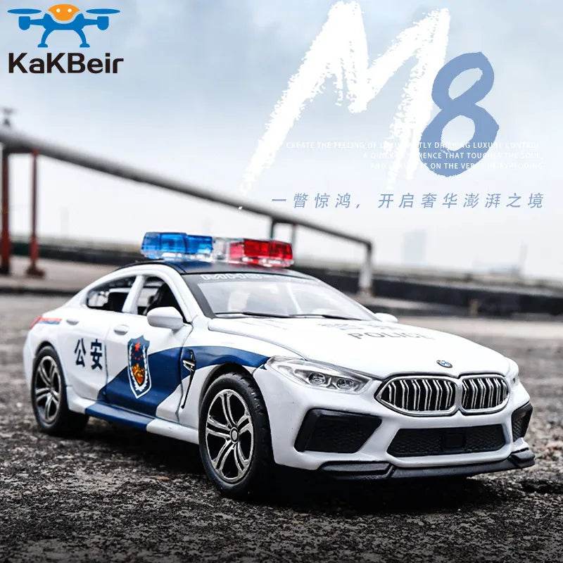 BMW 8 Series M8 Police Car 1:32 Model with Lights, Sound & Pull Back - ToylandEU