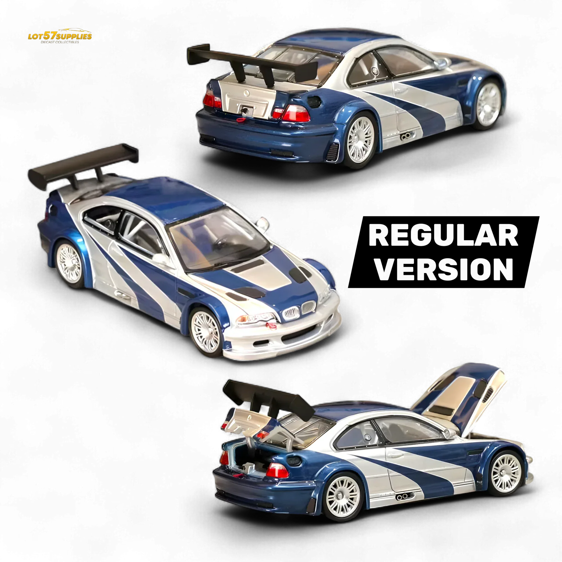 BMW E46 M3 GTR Diecast Model 64 Scale Openable Hood - ToylandEU