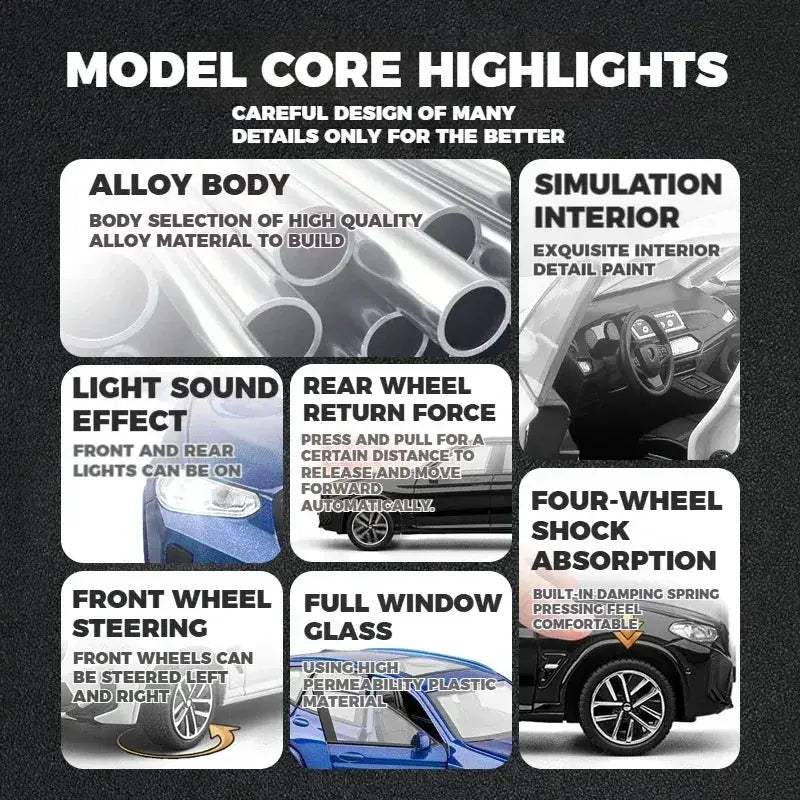 BMW X3M Diecast SUV 1To32 Scale Premium Alloy Collectible - ToylandEU