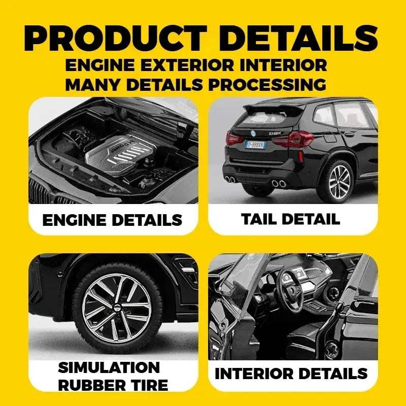 BMW X3M Diecast SUV 1To32 Scale Premium Alloy Collectible - ToylandEU