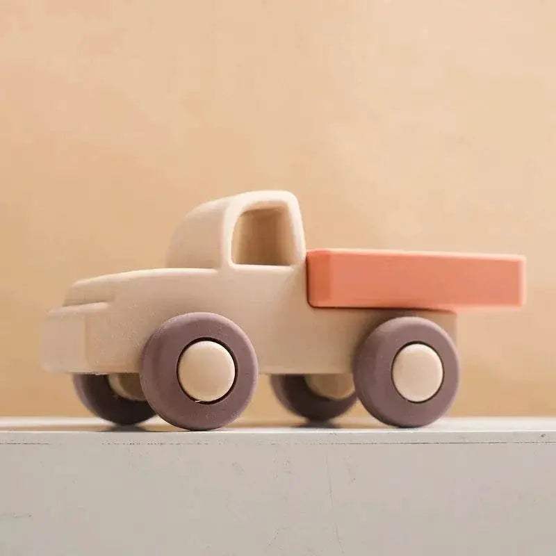 Baby BPA Free Silicone Car Ambulance Toys Wooden Cartoon Bus Teether Educational Montessori Toys For Children - ToylandEU