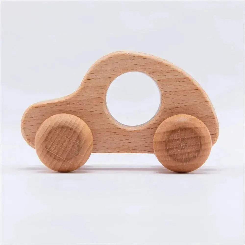 Baby BPA Free Silicone Car Ambulance Toys Wooden Cartoon Bus Teether Educational Montessori Toys For Children - ToylandEU