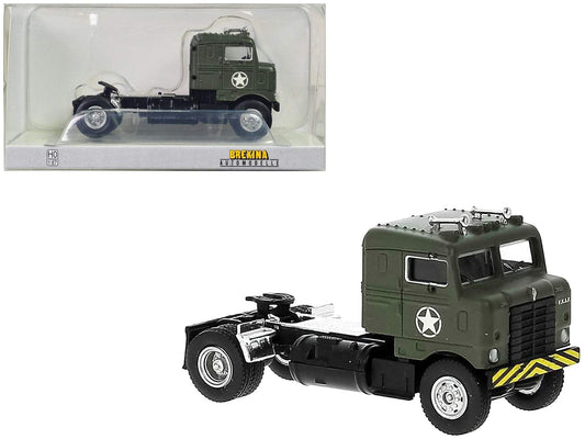 1950 Kenworth Bullnose Truck Tractor Olive Drab | 1/87 Diecast Model Tractor | Brekina | United States Air Force Series
