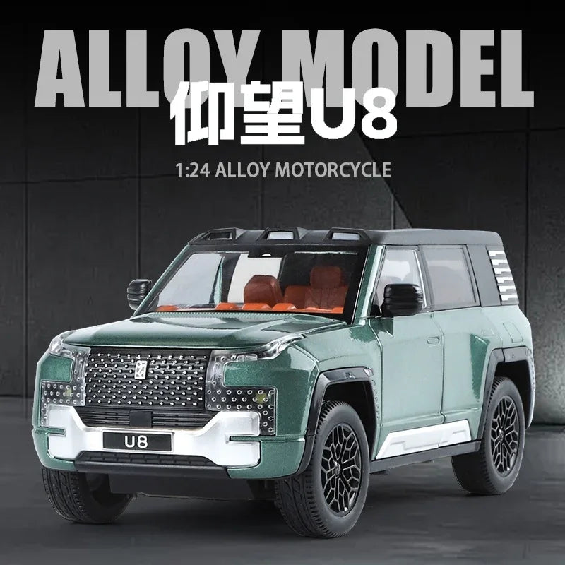 BYD Look Upat U8 SUV Diecast Model 1:24 Alloy Metal Sound Light Toy - ToylandEU