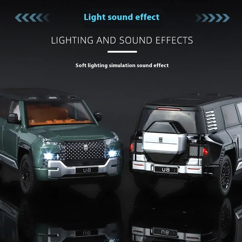 BYD Look Upat U8 SUV Diecast Model 1:24 Alloy Metal Sound Light Toy - ToylandEU