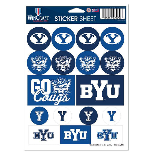BYU Cougars Decal Sheet 5x7 Vinyl Sticker Pack Special Order - ToylandEU