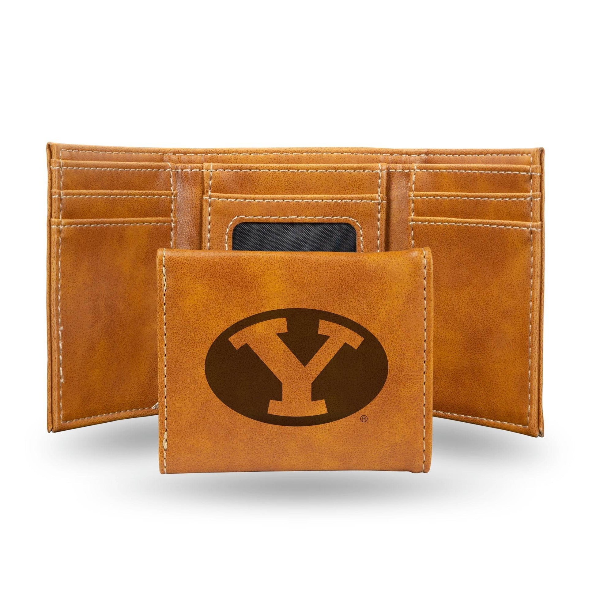 BYU Cougars Leather Trifold Wallet Laser Engraved Gift - ToylandEU