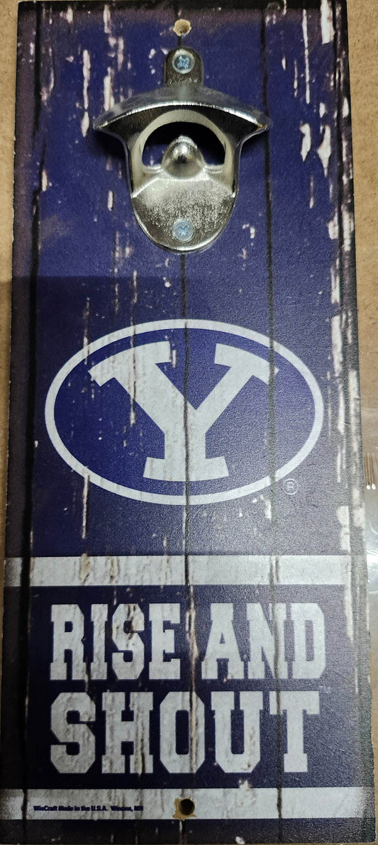 BYU Cougars Retro Wood Sign With Bottle Opener 5x11 - ToylandEU