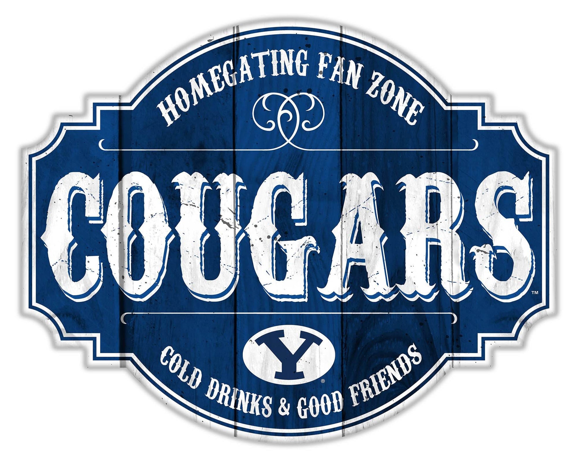 BYU Cougars Wood Sign 12 Inch Homegating Tavern Decor - ToylandEU