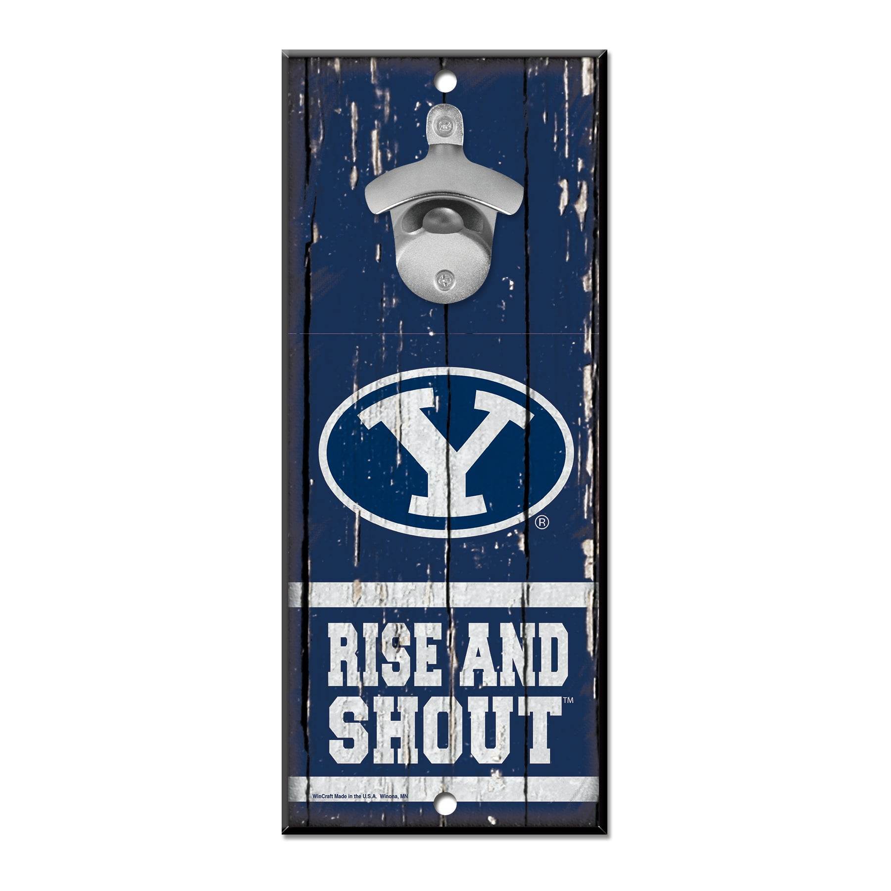 BYU Cougars Wood Sign Bottle Opener 5x11 Slogan Retro - ToylandEU