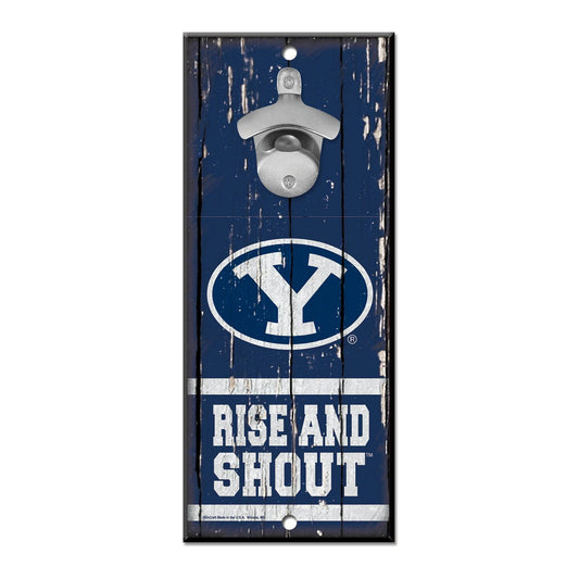 BYU Cougars Wood Sign Bottle Opener 5x11 Slogan Retro - ToylandEU