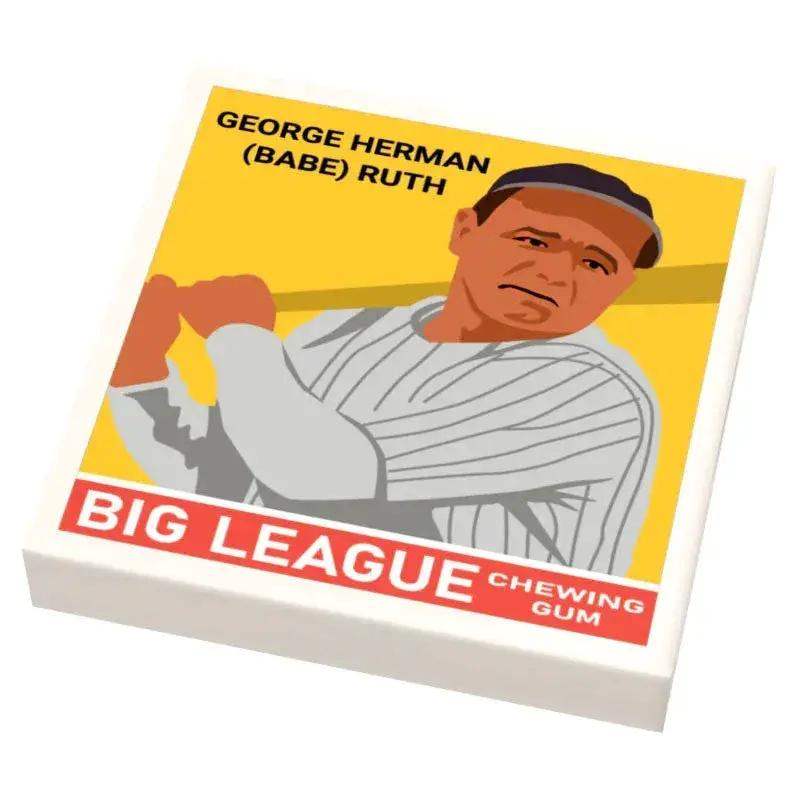Babe Ruth LEGO Minifigs Tile Card 2x2 UV Printed Collectible - ToylandEU