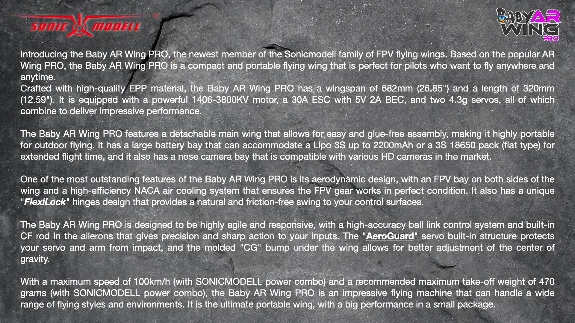 Baby AR Wing Pro 682mm Wingspan EPP FPV Flying Wing RC Airplane - ToylandEU