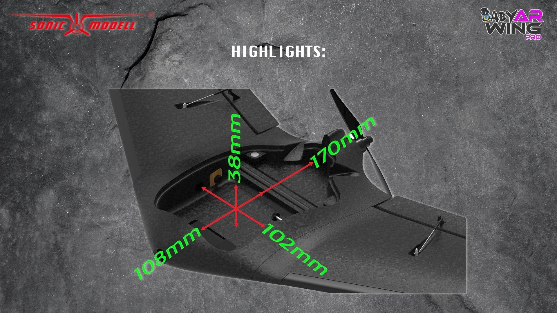 Baby AR Wing Pro 682mm Wingspan EPP FPV Flying Wing RC Airplane - ToylandEU