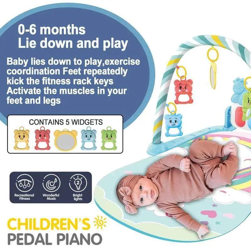  Baby Fitness Stand Music Play Gym Activity Toys Newborn Piano Crawling Blanket Pedal Game Pad Early Education 0-36 Months Gifts -  ToylandEU™