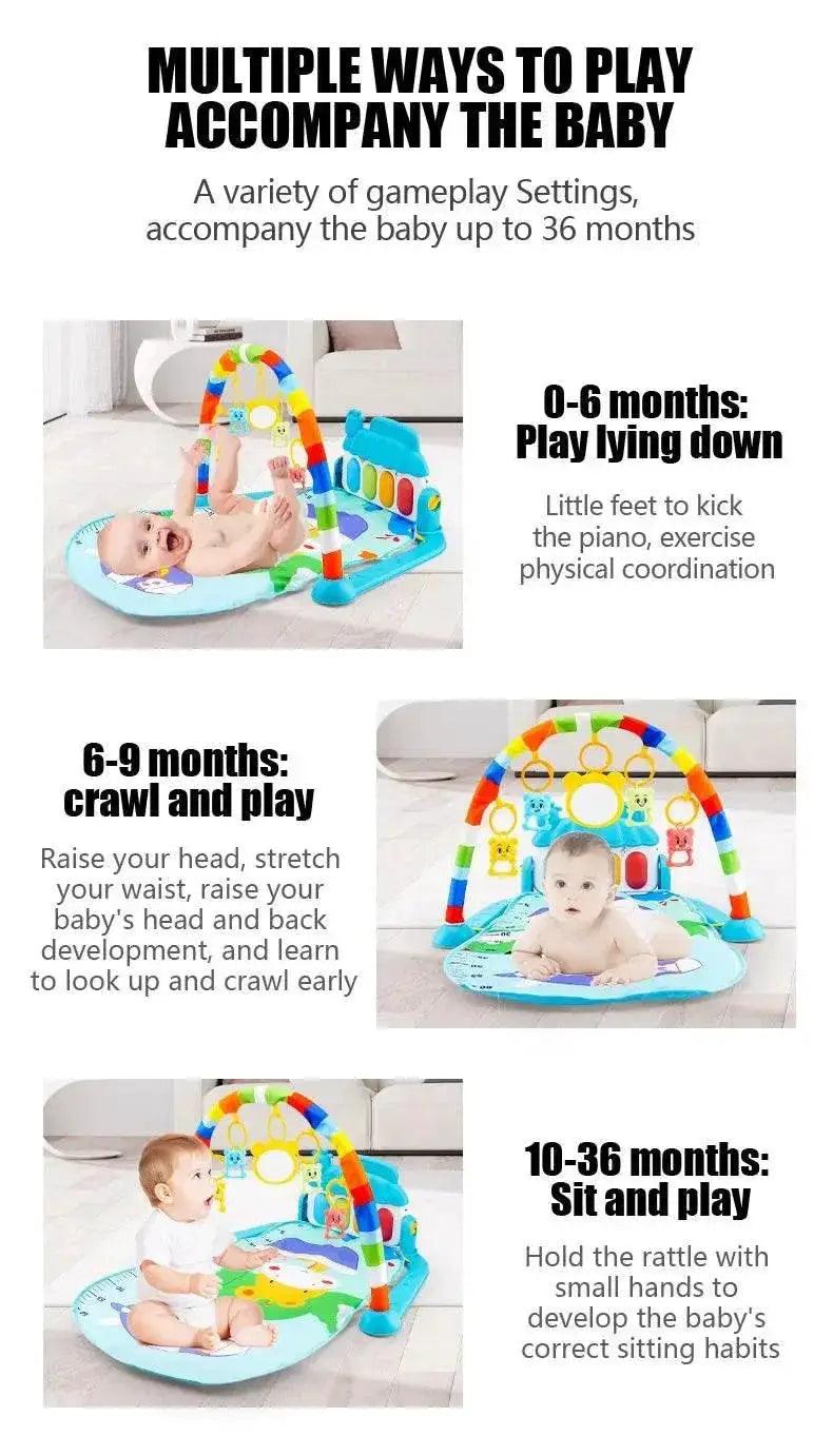  Baby Fitness Stand Music Play Gym Activity Toys Newborn Piano Crawling Blanket Pedal Game Pad Early Education 0-36 Months Gifts -  ToylandEU™