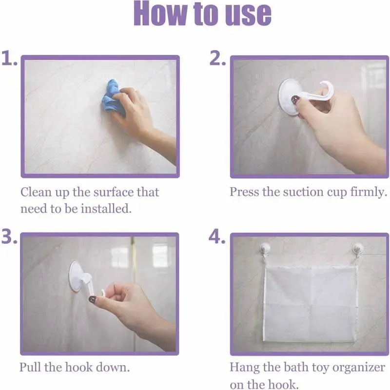 Baby Bath Toy Storage Bag With Strong Suction Cups - ToylandEU