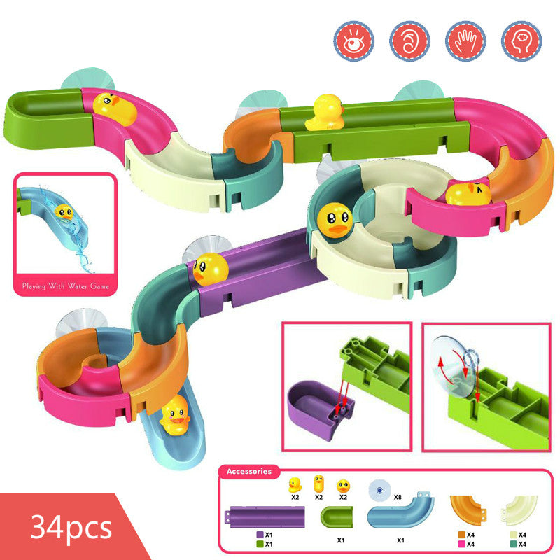 Create Your Own Marble Race Track Bath Toy Kit for Kids