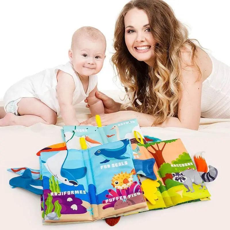  Baby Books Toys 0-6 Months 3PCS Touch and Feel Cloth Crinkle Soft Books for Infants -  ToylandEU™