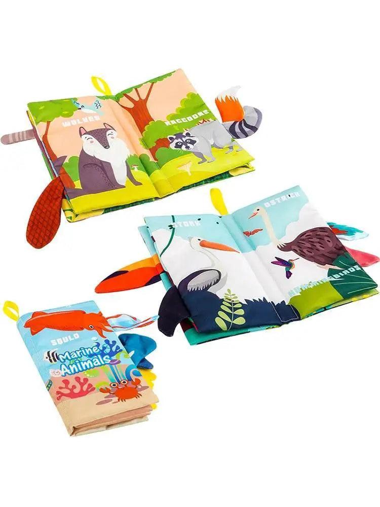  Baby Books Toys 0-6 Months 3PCS Touch and Feel Cloth Crinkle Soft Books for Infants -  ToylandEU™