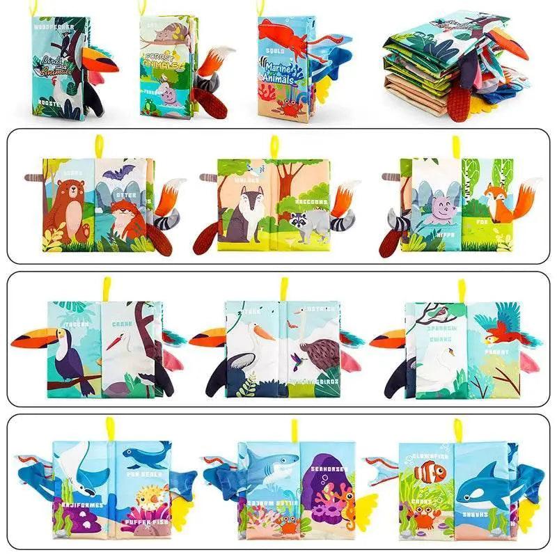  Baby Books Toys 0-6 Months 3PCS Touch and Feel Cloth Crinkle Soft Books for Infants -  ToylandEU™