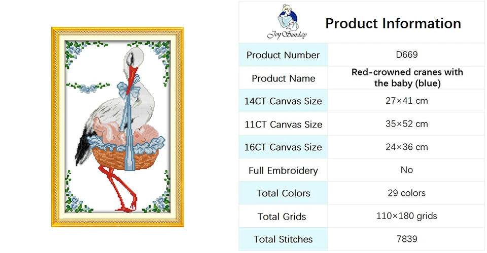 Baby Bottle Themed Cross Stitch Embroidery Kit - 14ct, 16ct, 11ct Printed Canvas Fabric for DIY Hand Sewing and Birth Certificates - ToylandEU