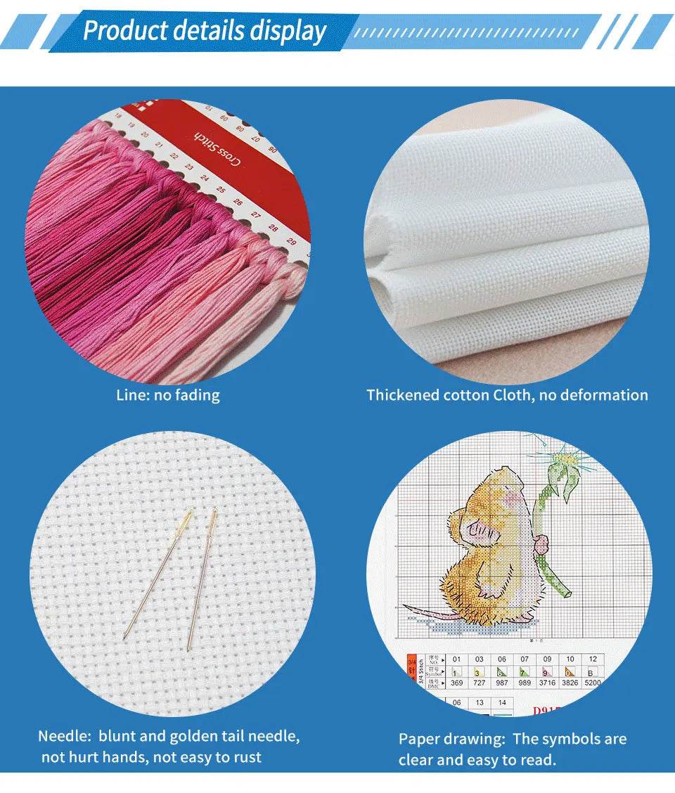 Baby Bottle Themed Cross Stitch Embroidery Kit - 14ct, 16ct, 11ct Printed Canvas Fabric for DIY Hand Sewing and Birth Certificates - ToylandEU