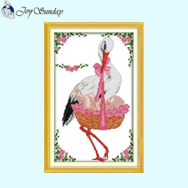 Baby Bottle Themed Cross Stitch Embroidery Kit - 14ct, 16ct, 11ct Printed Canvas Fabric for DIY Hand Sewing and Birth Certificates - ToylandEU