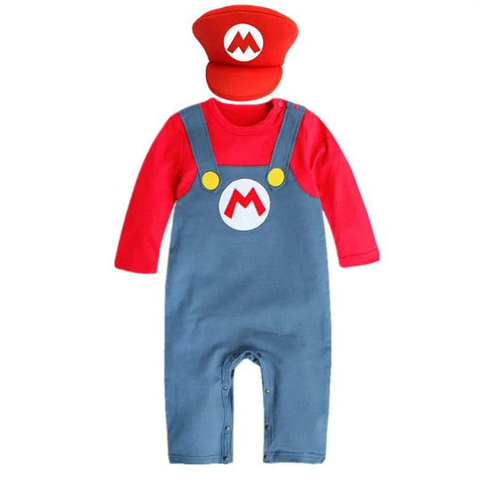 Baby Boy Anime Hooded Brothers Bodysuit Autumn and Winter Thin Section Fleece Long Sleeve Bodysuit Party Holiday Costume Red - ToylandEU