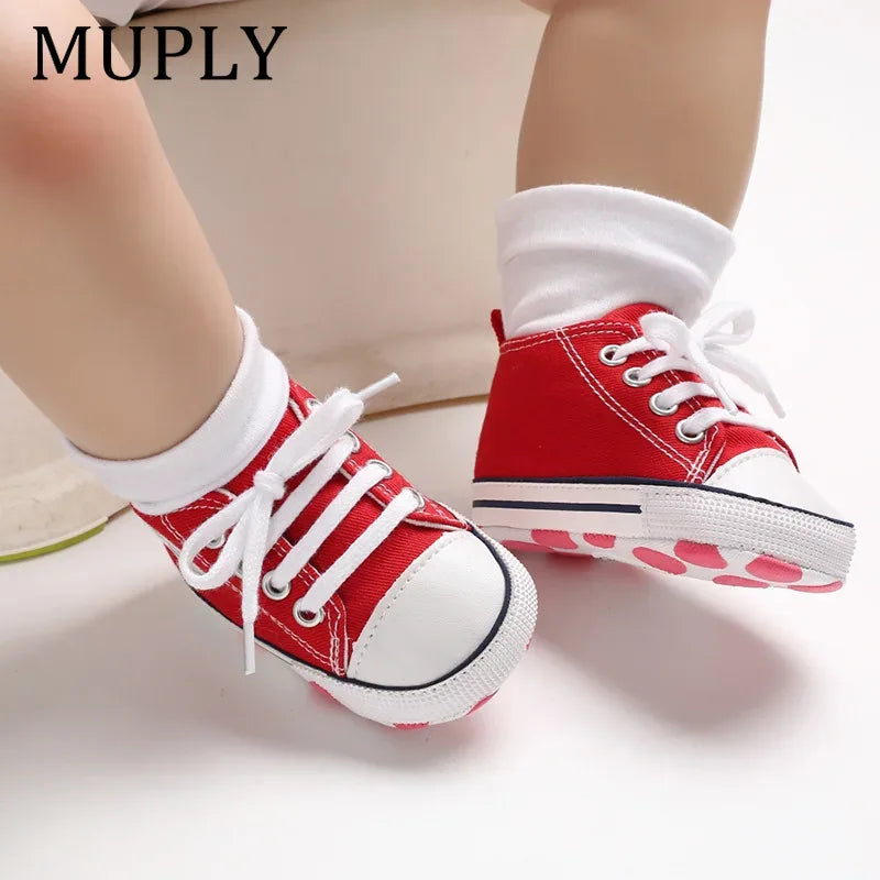 Baby Canvas Sneakers Anti Slip First Walkers For Newborns - ToylandEU