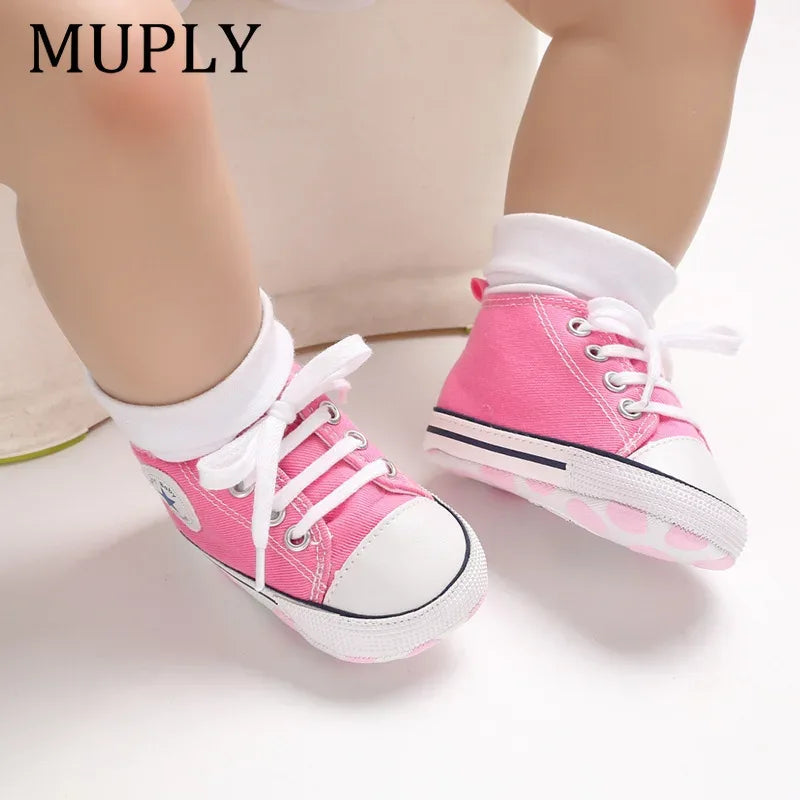 Baby Canvas Sneakers Anti Slip First Walkers For Newborns - ToylandEU