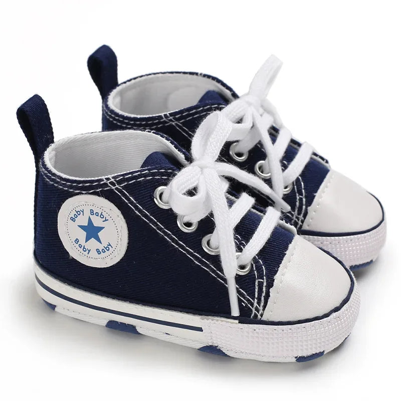 Baby Canvas Sneakers Anti Slip First Walkers For Newborns - ToylandEU