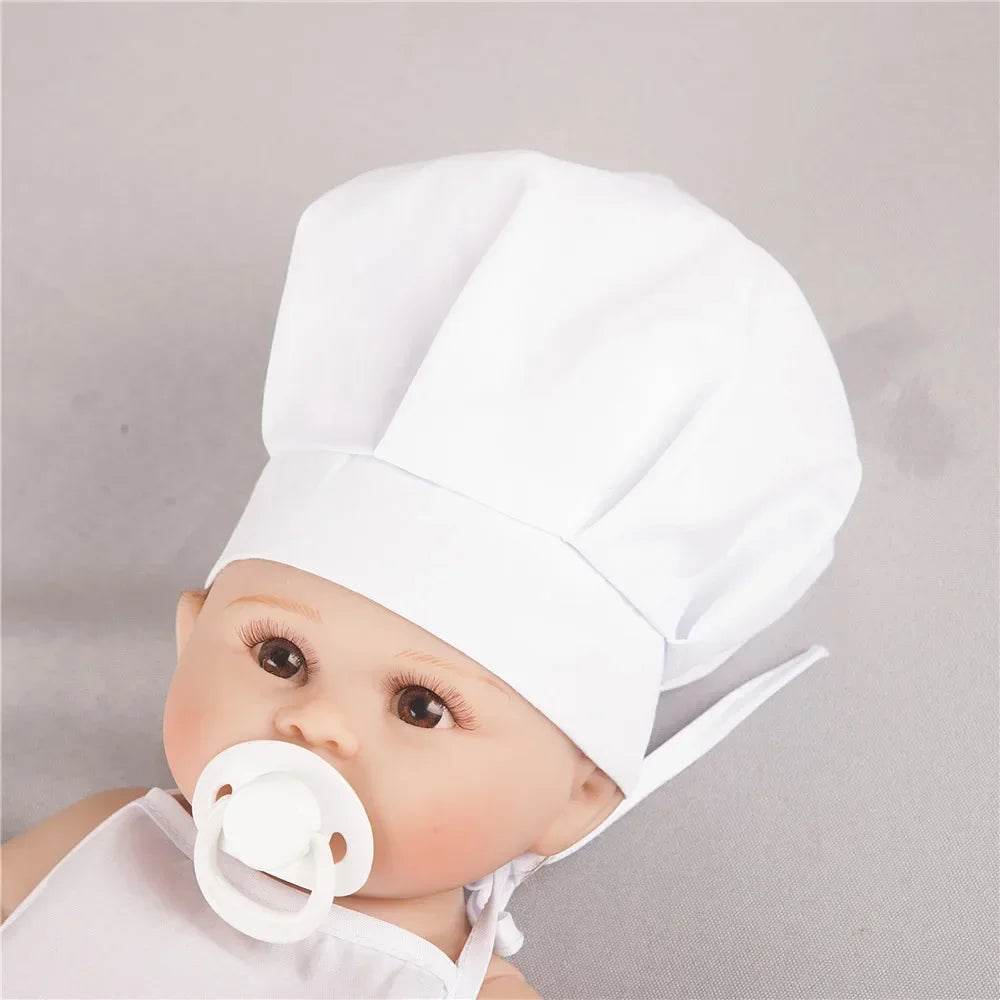 Baby Chef Apron Hat Outfit for Newborn Photography Prop Unisex Cook Costume for Boys and Girls - ToylandEU