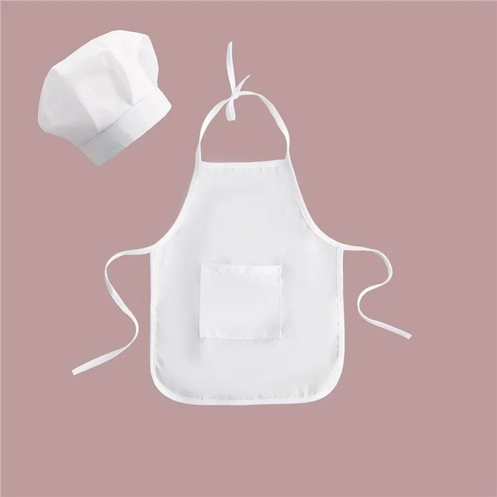 Baby Chef Apron Hat Outfit for Newborn Photography Prop Unisex Cook Costume for Boys and Girls - ToylandEU