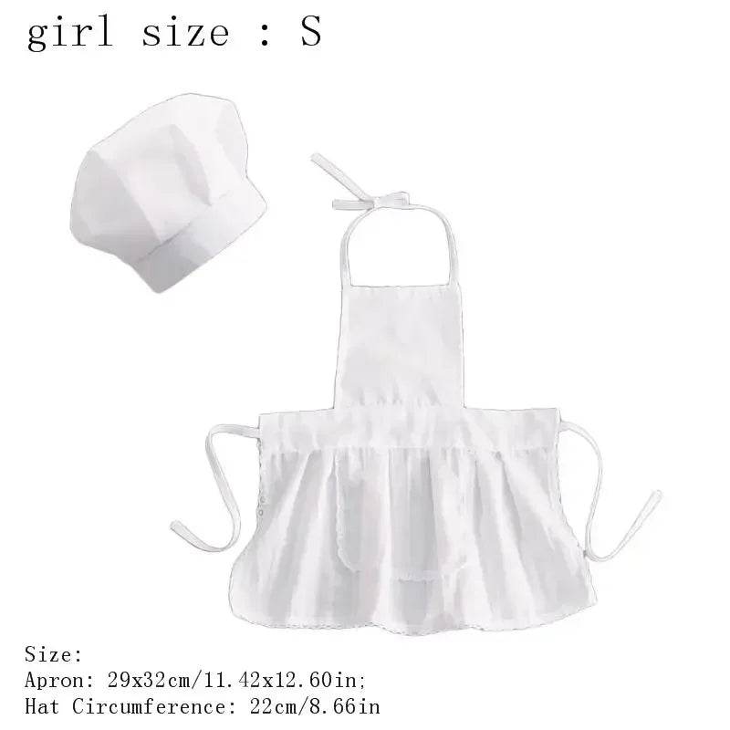Baby Chef Apron Hat Outfit for Newborn Photography Prop Unisex Cook Costume for Boys and Girls - ToylandEU