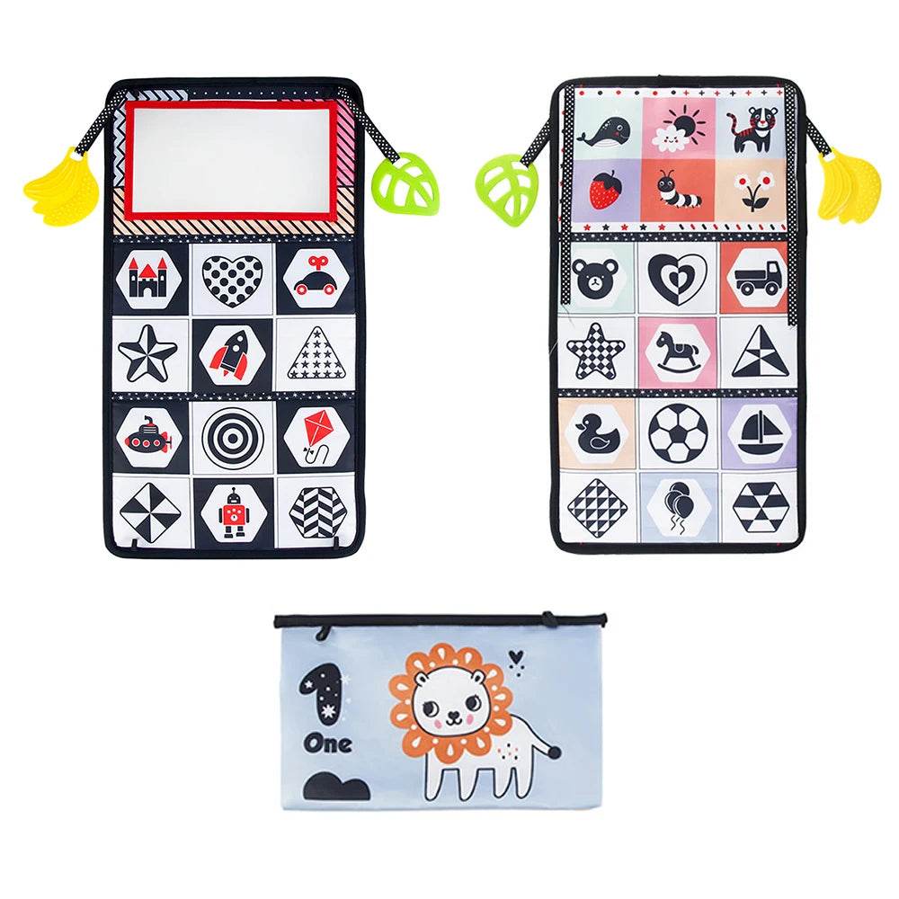 Baby Cloth Book with Distorting Mirror Soft Cartoon Parent Child Interactive Early Educational Montessori Toy for Children - ToylandEU