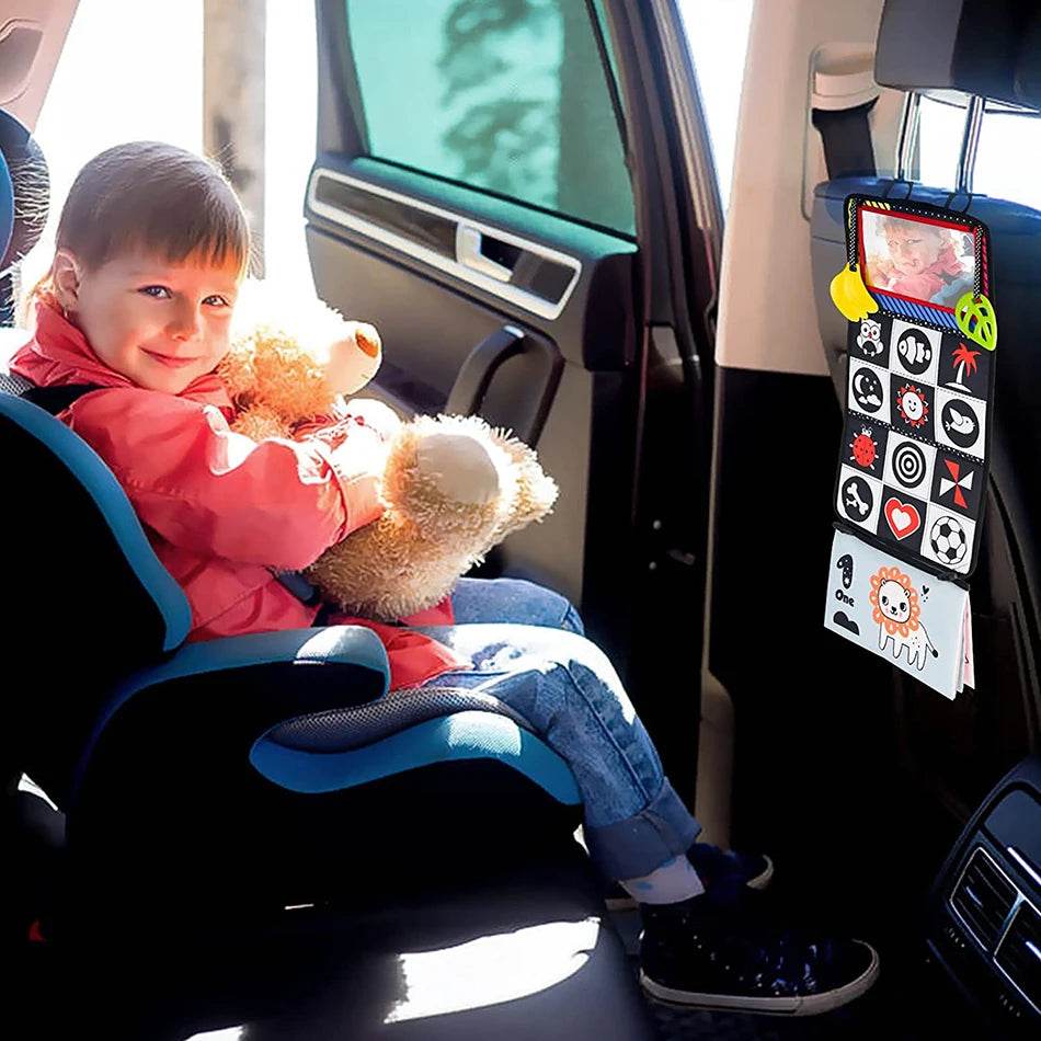 Baby Cloth Book with Distorting Mirror Soft Cartoon Parent-child Interactive Early Educational Montessori Toy for Children - ToylandEU