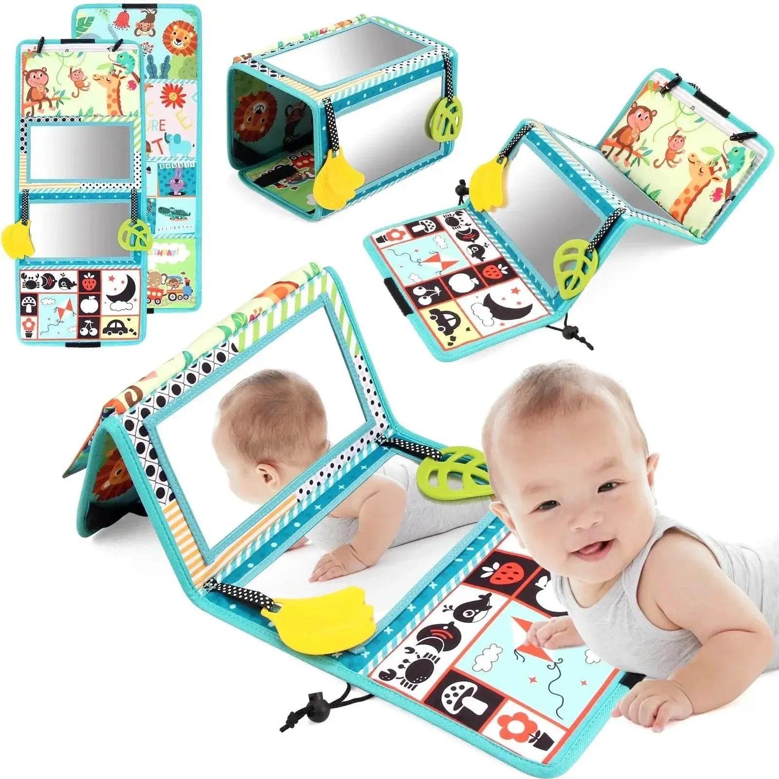  Baby Cloth Book With Distorting Mirror Soft Cartoon Interactive Montessori Toy For Baby Sensory Development -  ToylandEU™